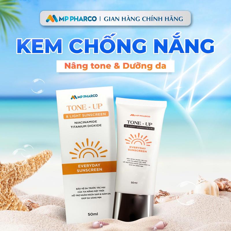 N25 Kem Chống Nắng Nâng Tông Dưỡng Da Cho Mặt MP Pharco Suncreen Face Chăm sóc Da Nữ ,tuýp 50ML