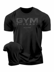 Camiseta deportiva para hombre de 180 g con estampado llamativo "GYM Relax". Ligera, transpirable, holgada, cuello redondo y manga corta. Ideal para gimnasio, levantamiento de pesas y ropa informal. Diseño moderno.