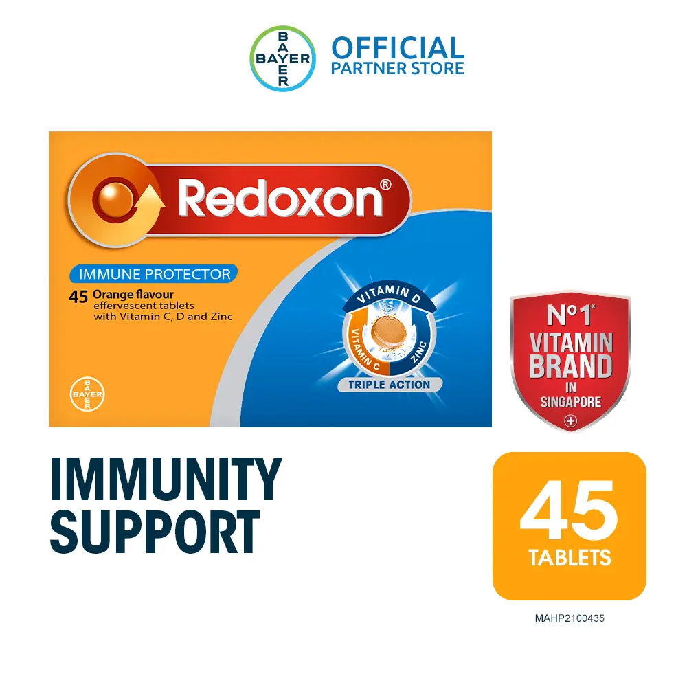 Redoxon Triple Action Orange Effervescent 45 Tablets Exp Sep 2025