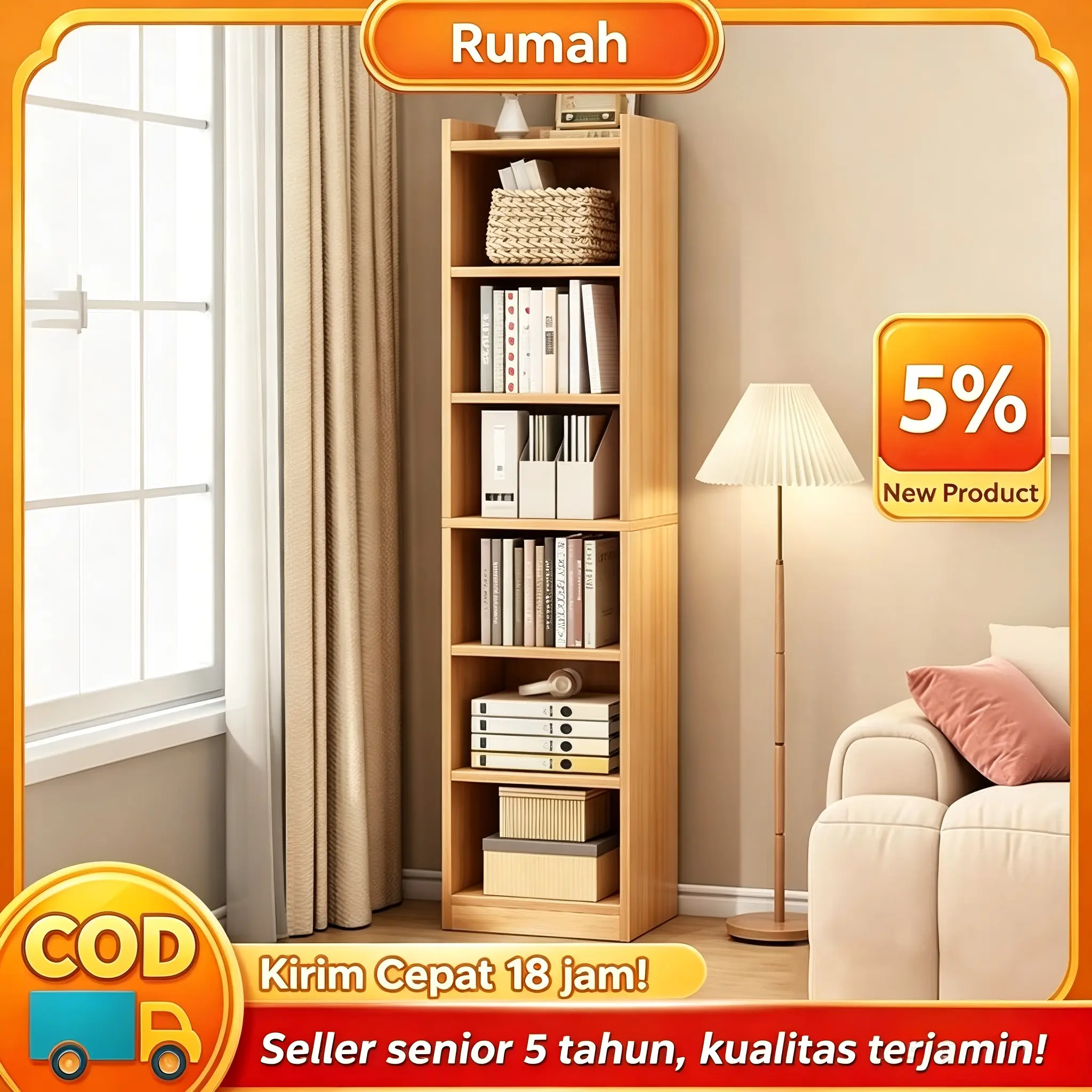Rumah- Rak Buku 6 Susun Lemari Buku Lemari Pakaian Lemari Susun Lemari Murah Lemari Serbaguna
