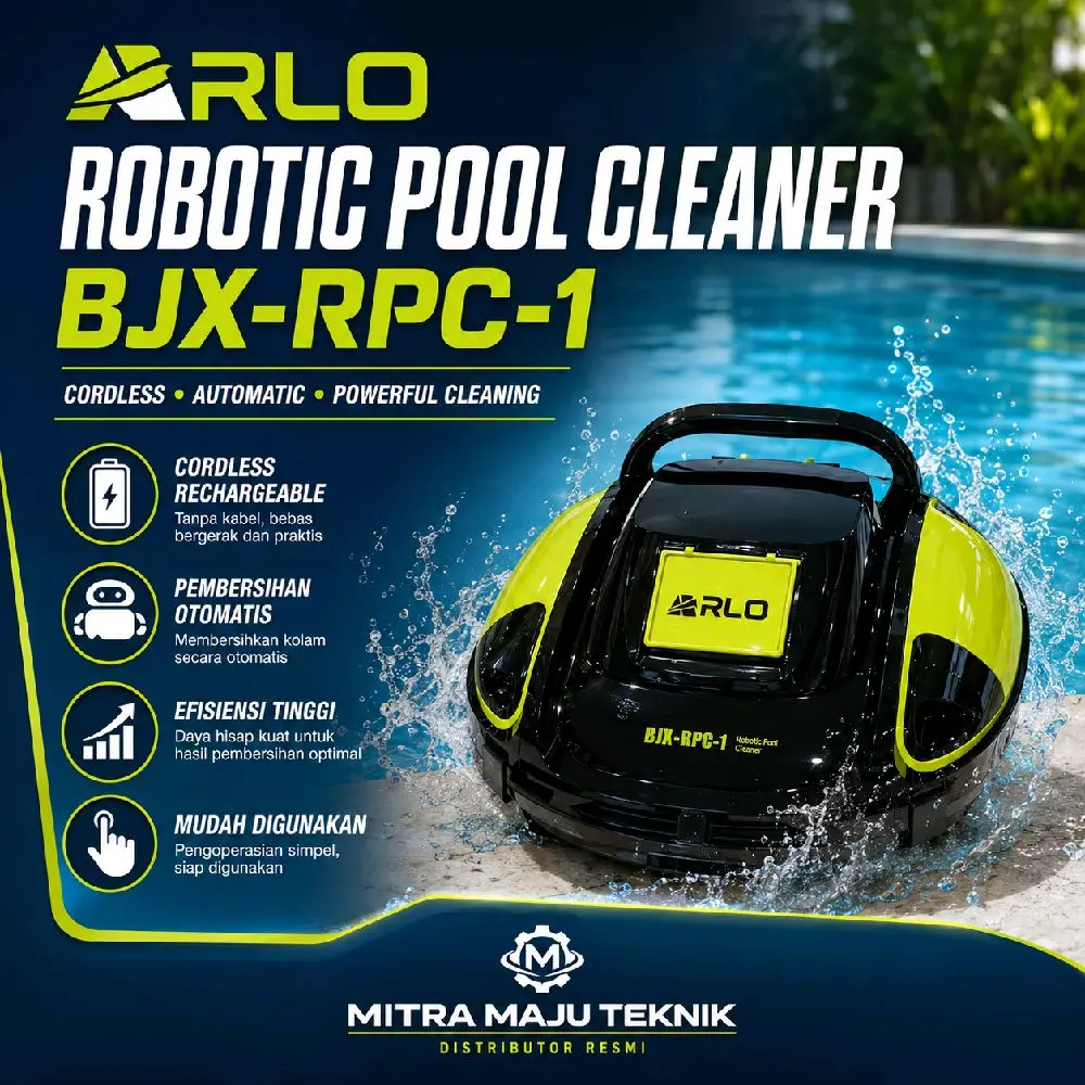 Arlo Robotic Pool Cleaner BJX-RPC-1 - Pembersih Kolam Otomatis Tanpa Kabel dengan Daya yang Kuat dan Mudah Digunakan