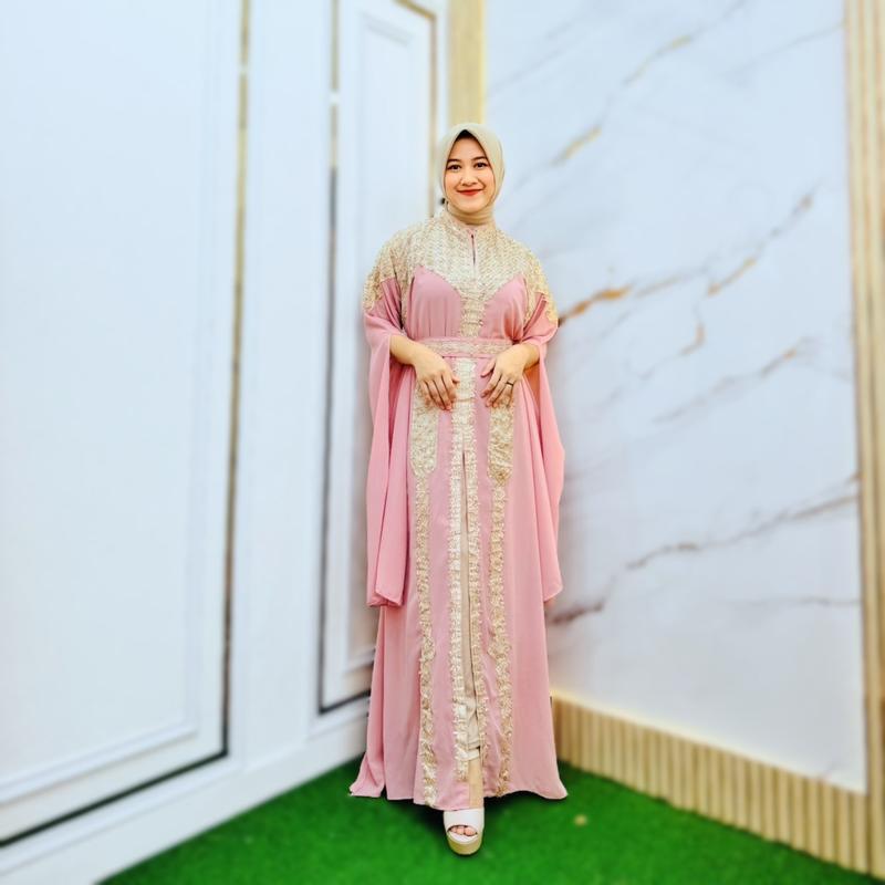 Product Introduction of Kaftan Meera Abaya Viral Terlaris Set Inner Gamis Dress Wanita  Muslim Lebaran 3