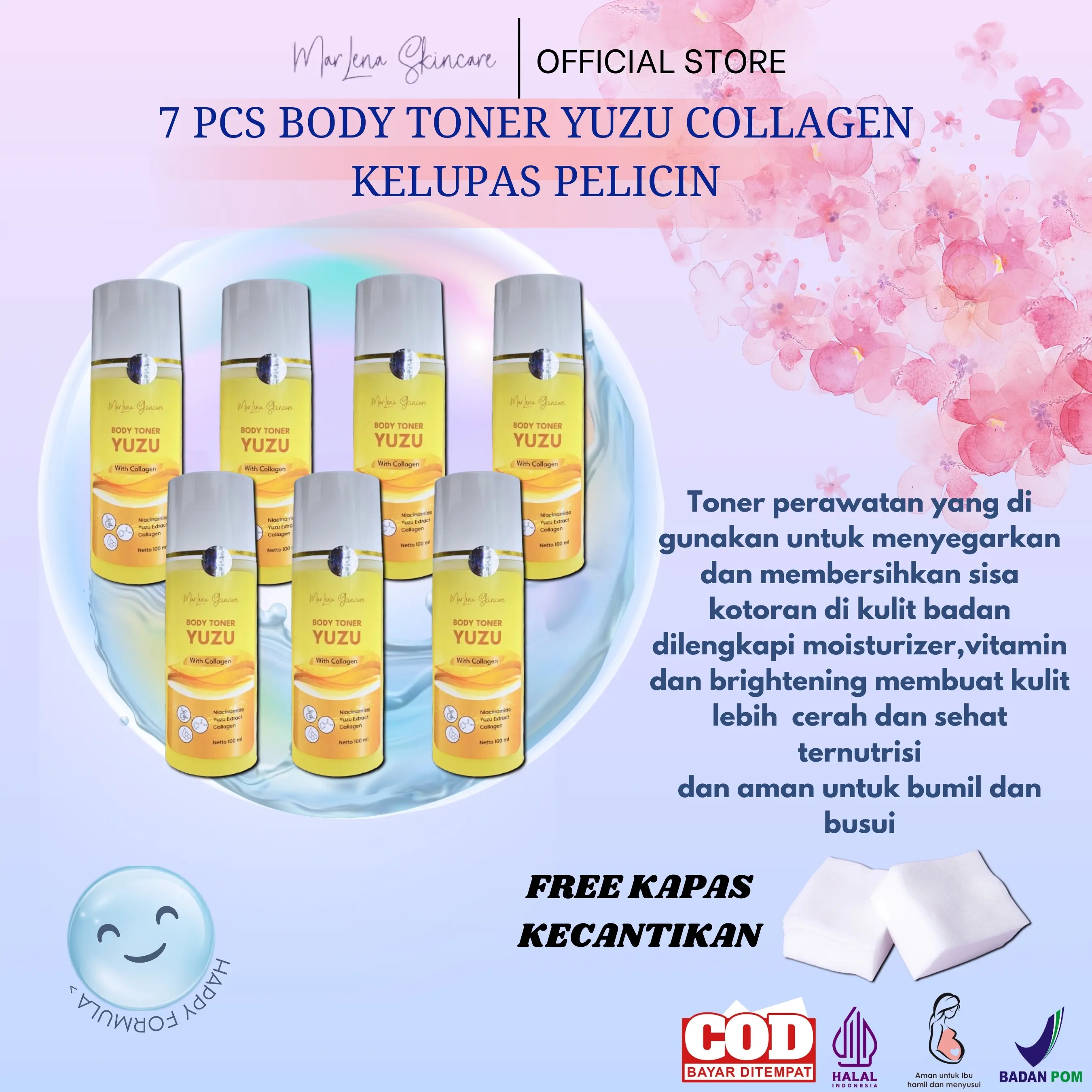 Paket Usaha 7 pos Toner kuning Lemon kelupas pelicin FREE KAPAS KECANTIKAN