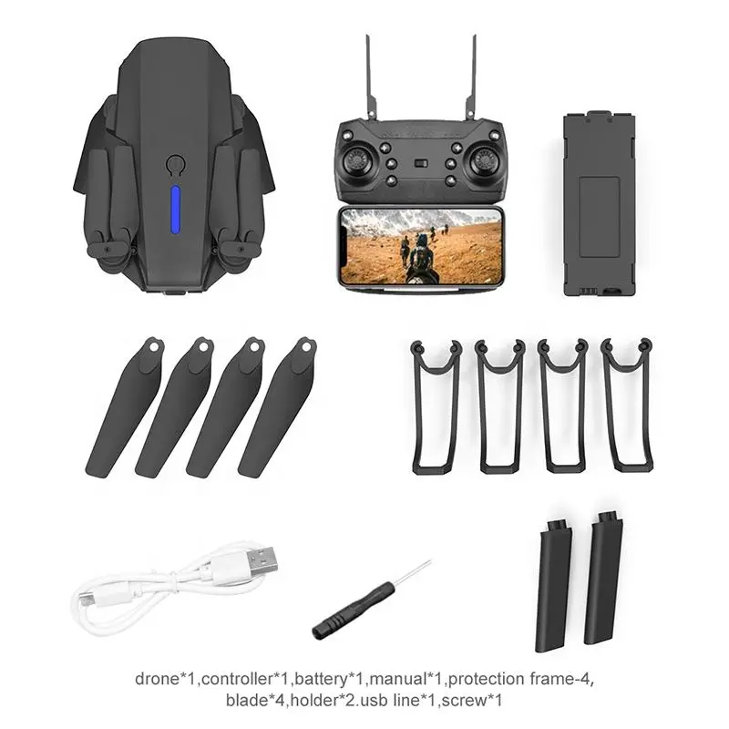 Hot Selling E88 Pro Drone 4K HD Camera Mini Quadcopter WiFi FPV Dron Headless Mode Remote Control E525 Foldable Drone E88 0