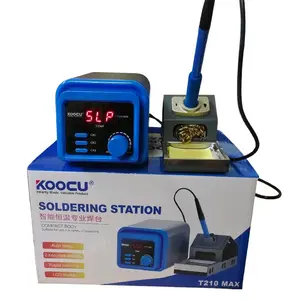 KOOCU T210 MAX Stasiun Soldering Otomatis/Autosleep 80W Asli dengan Body Kompak dan Layar LCD timah solder