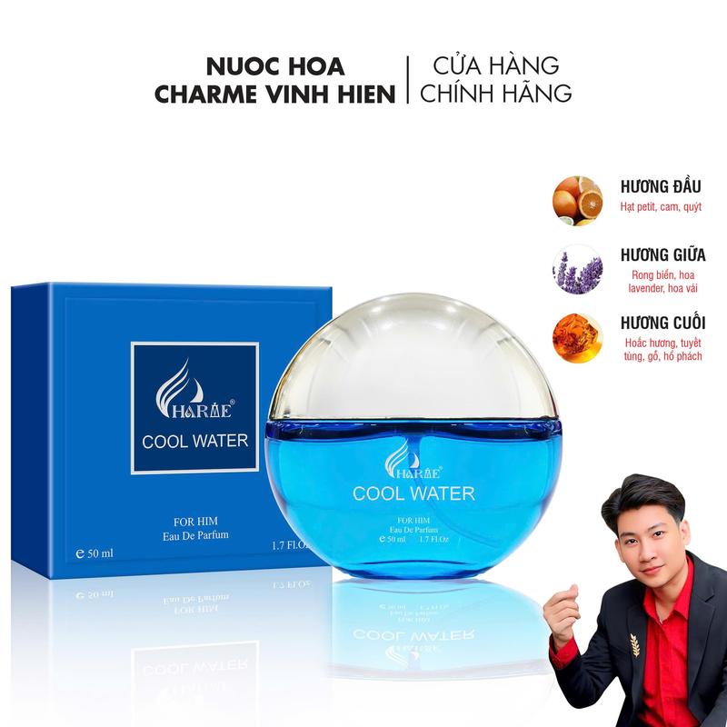 Nước Hoa Charme Cool Water 50ml - Cosmetic Xịt Thơm - H R V E