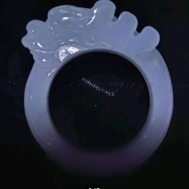 RivieraGems PREMIUM JADE DRAGON RING ~ Stylish Certified Type A Myanmar Jade Dragon Unisex Ring - Fixed Size 19.8 5