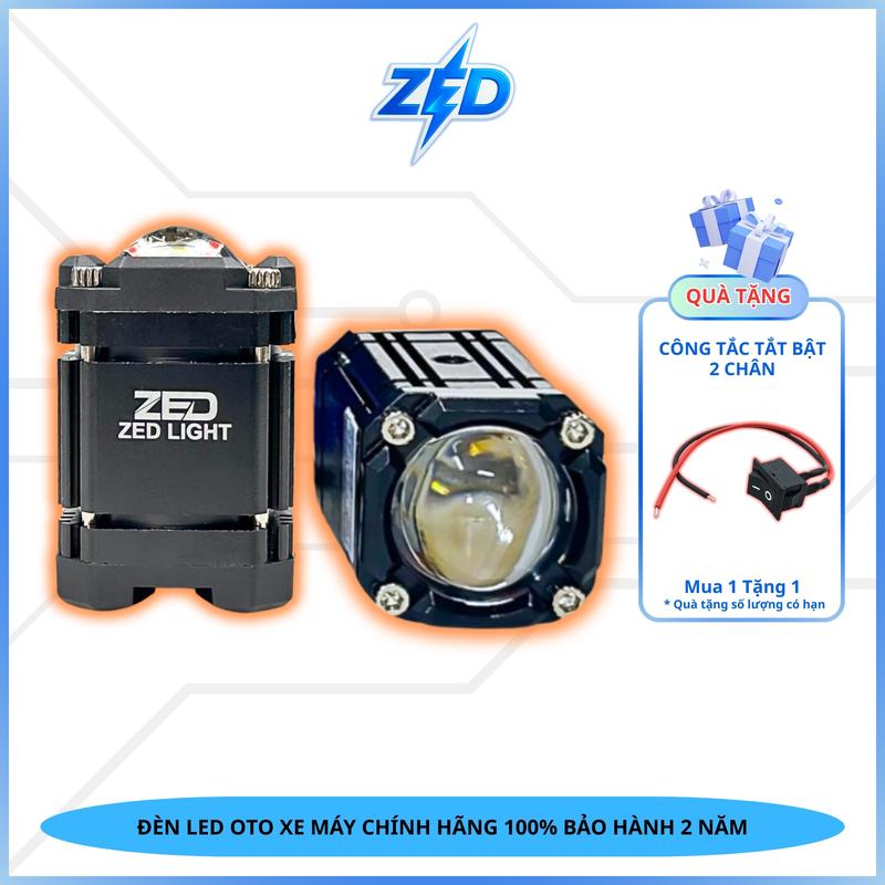 Đèn LED Trợ Sáng Bi Cầu Mini W2 - ZEDLIGHT New 2025 - 55W 2 Chế Độ Sáng Passing Chủ Động 9-80V DC Lắp Xe Máy Xe Điện Oto - Phụ Tùng