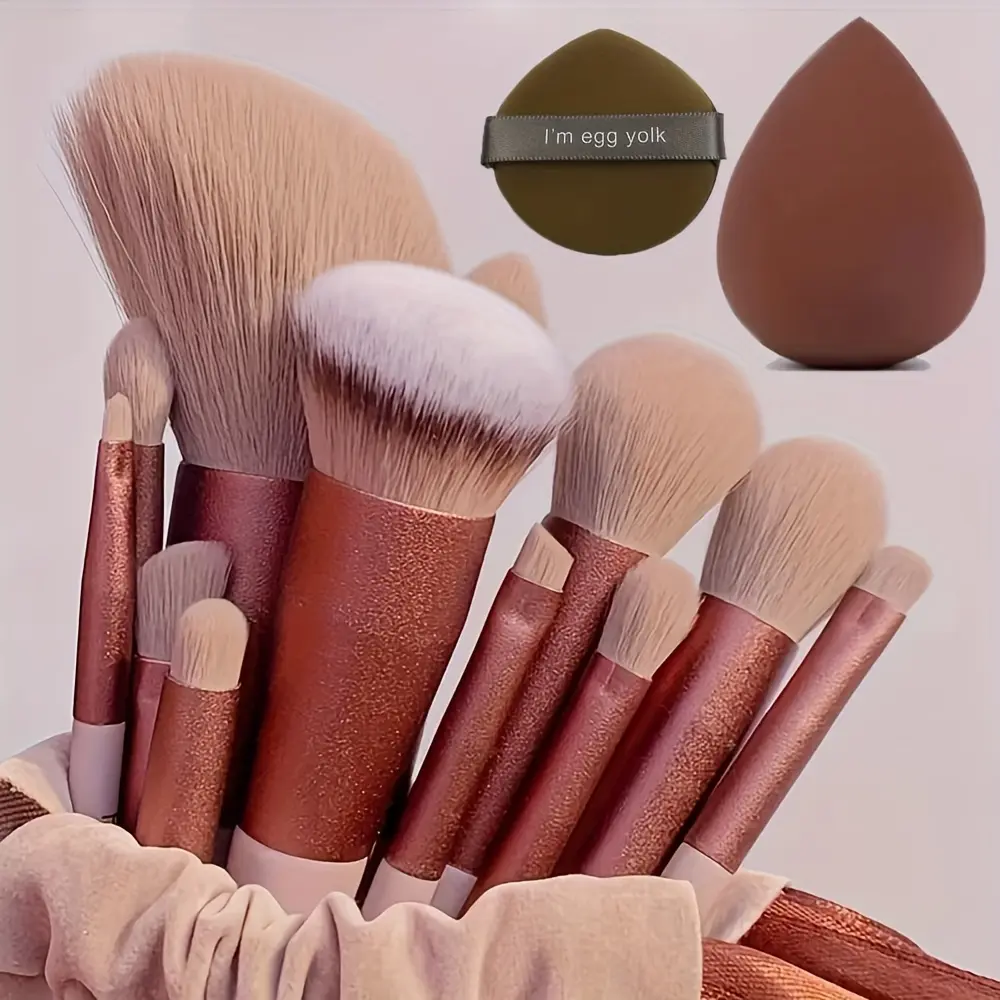 Berus solek profesional, lembut dan gebu, untuk asas, Pemerah pipi, bedak, pembayang mata, campuran Kabuki, alat kecantikan, hadiah hari jadi Hari Valentine untuk teman wanita