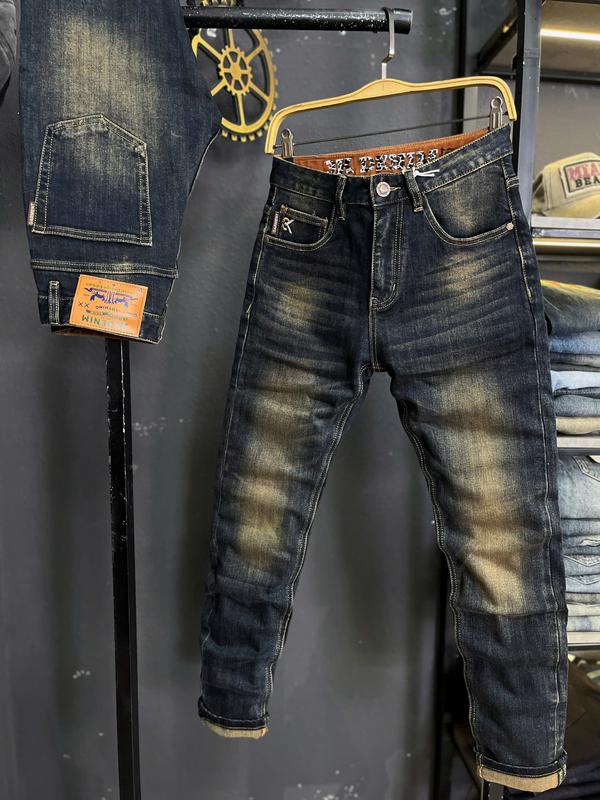 [2 Mẫu][Quần Jean Denim Guangzhou 2253-8089] Quần Jean Nam Dài Màu Xanh Đậm Was Túi Chỉ Nổi &  Lưng in 3K Denim 	 J3891-J3640  K3 STORE