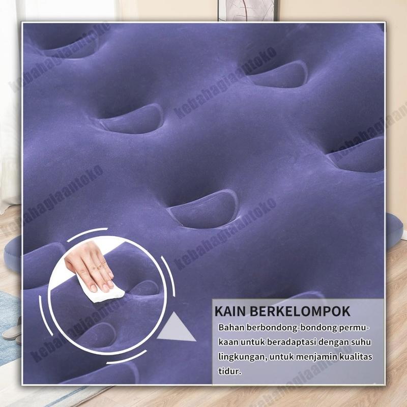 Bestway Kasur Angin Queen Size kasur portable Travelling Kasur Tiup Biru Kasur Angin Double/Kasur Angin Double Murah Single Kasur Berkemah Camping Lipat Tiup Portable/Matras Kasur Angin Karet Sofa Bed Pompa Angin Listrik Pompa Kasur Angin + pompa 7