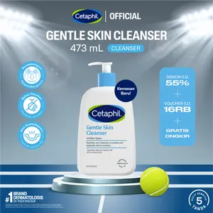 Cetaphil Gentle Skin Cleanser 473ml dengan Niacinamide, Glycerin dan Panthenol Sabun Pembersih Muka Untuk Segala Jenis Kulit