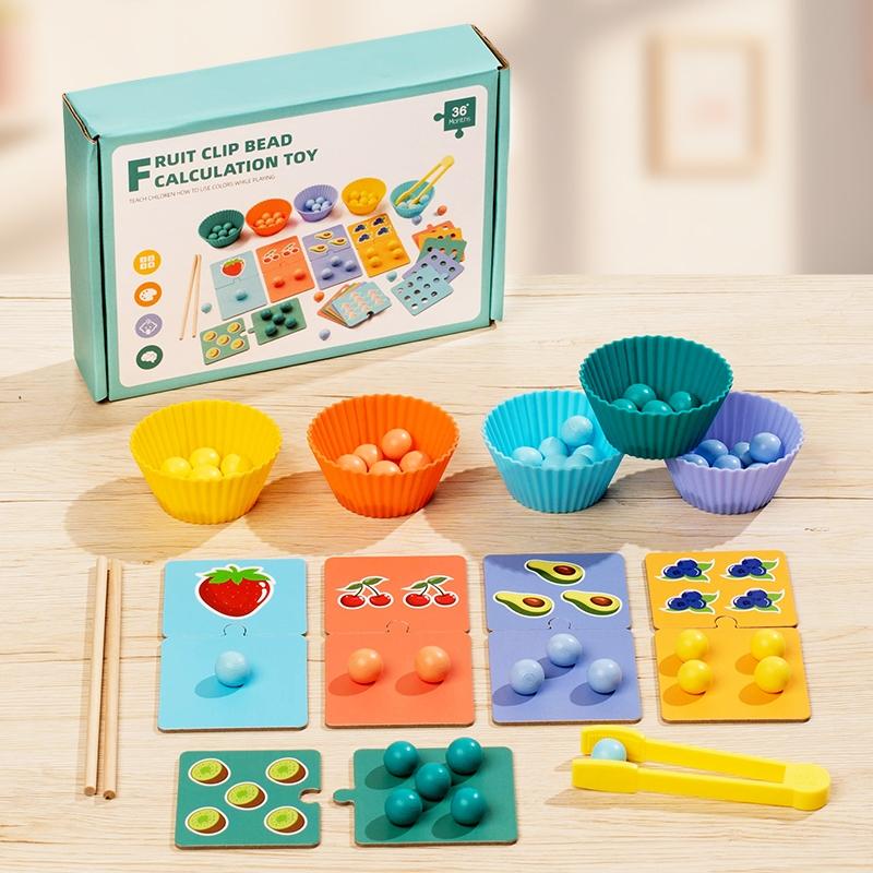Macaron bead sorting set