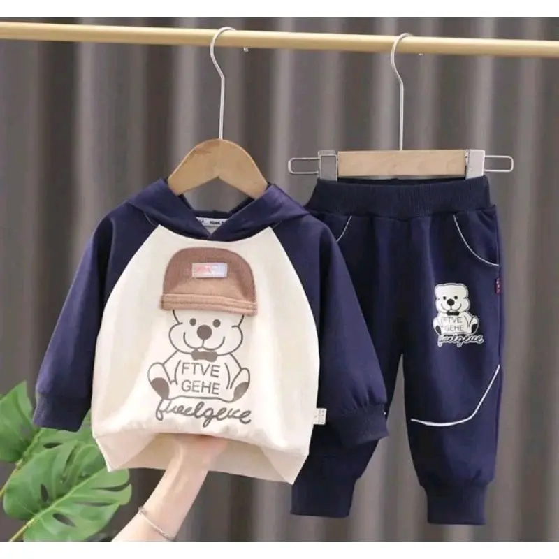 Hoodie anak laki laki setalan anak laki laki baju anak laki laki lengan panjang celana panjang usia 3