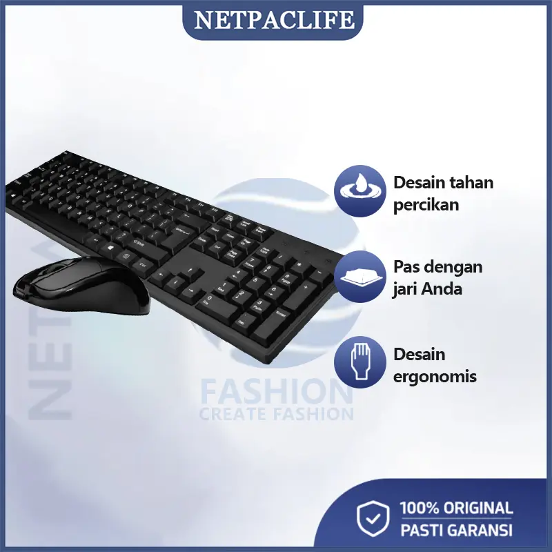 【COD】NETPACLIFE K12 Keyboard Gaming Mekanis Mouse Nirkabel USB Keyboard Mekanis + Set Mouse Kombinasi Asli 0