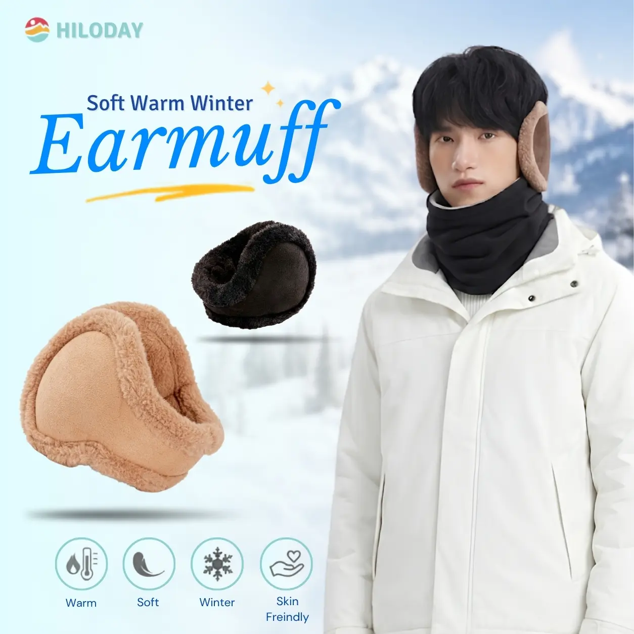 HILODAY Back Ear Muff Pria Penutup Telinga Musim Dingin Autumn Winter Spring Tebal Hangat Premium