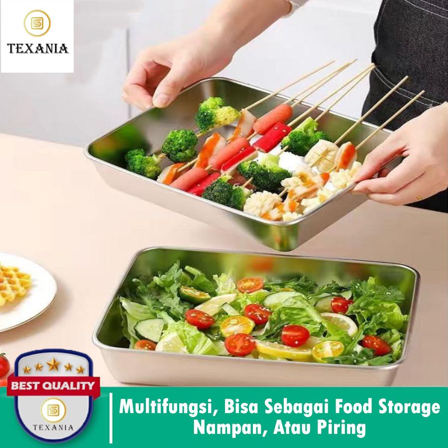 [EXCLUSIVE MAMI LOUISSE] TEXANIA Food Box Isi 5pcs - Food Container - Tempat Menyimpan Makanan dan Sayuran Stainless - Kitchenware