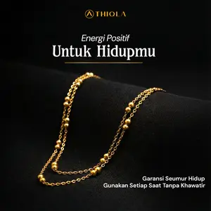 THIQLA - Kalung Jedar 2 Layer ZAWJAH - Kalung Adjustable Wanita Cewek Mirip Kalung Emas Asli - Kalung Kecil Dan Tipis Elegan Mirip Kalung Boba Titanium Anti Karat 2025