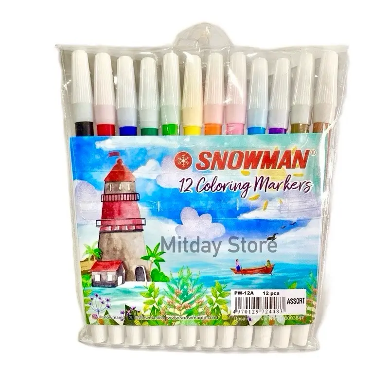 [LUSIN] SPIDOL KECIL 12WARNA SNOWMAN