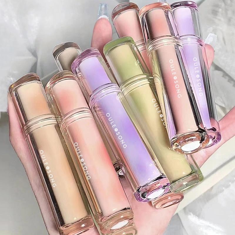 OULESONG-Son Môi Tráng Gương, Son Bóng Nước, Mật Ong, Thủy Tinh, Thạch, Ống Tròn, Màu Sắc Cosmetic Trang Điểm