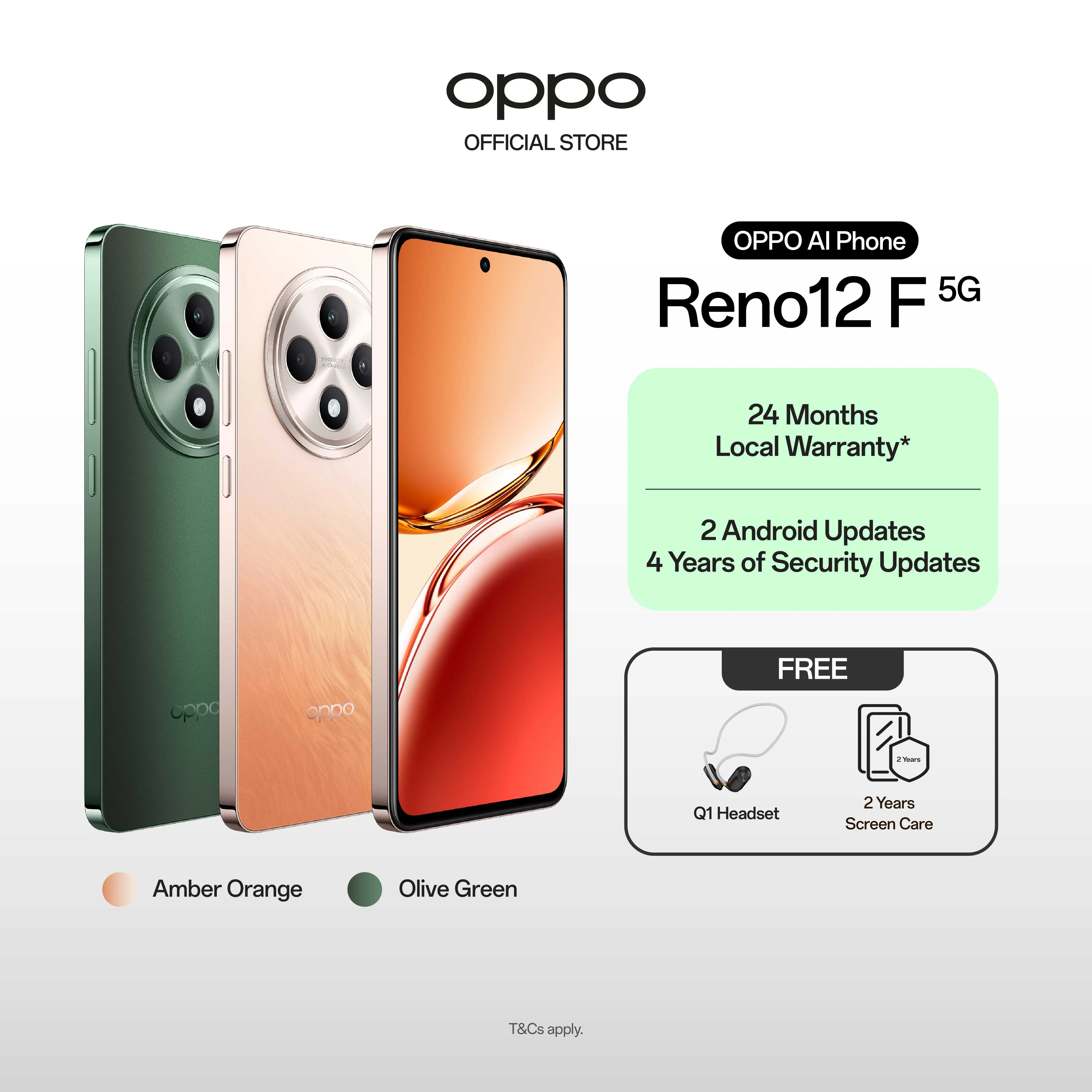 [NEW] OPPO Reno12 F 5G 24 (12+12GB) + 256GB / AI Eraser 2.0 / AI LinkBoost & BeaconLink / 120Hz Flat OLED / Dual-View Video