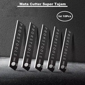 Refill/Mata & Pisau Cutter Hitam Super Tajam (Isi 10Pcs) Bahan Besi Baja Anti Karat Replacement Cutter Bits Alat atau Peralatan Pemotong Stainless