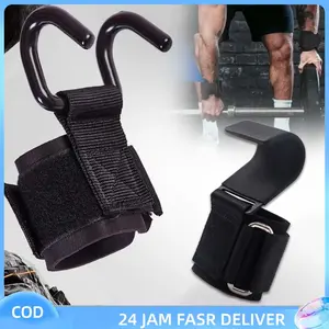 2pcs Alat Assist Hook Pull Up Assist Alat Bantu Pullup Besi Pull Up Weight Lifting Pull Up Kait Pita Bantuan Pull Up Assist Hook