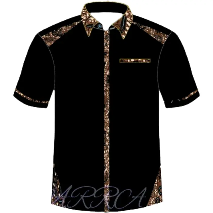 Hem kombinasi batik polos tanpa bordir
