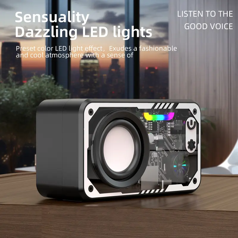 GOOJODOQ AB4085 Speaker LED Bluetooth Speaker 5.3 Surround Sound System RGB Multifunction Speaker Connect Desktop/Laptop/TV/Mobile Speaker . 6