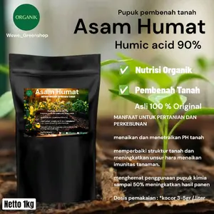 Asam Humat humic acid 90%_ 1kg- pupuk pembenah Tanah untuk kesuburan tanaman 100% Original