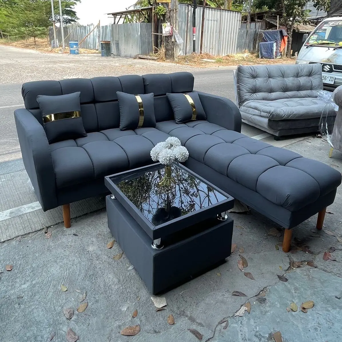 Sofa L selonjor minimalis modern