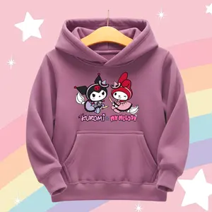 Jaket Hoodie Anak Perempuan Kuromi Melody Sweater Umur 2-13 Tahun Fashion Bahan Fleece