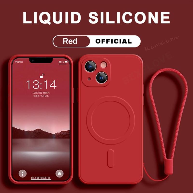 Ốp Điện Thoại chất lỏng mờ chính thức cho IPhone 15, 13, 14, 11, 12 Pro Max, X, XR, XS MAX, 7, 8 Plus, 15Pro, vỏ silicon mềm, kẹo, bảo vệ máy ảnh, dây đeo, nắp lưng