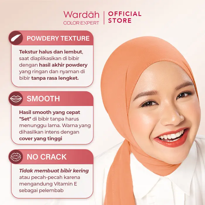 WARDAH COLORFIT VELVET MATTE LIP MOUSSE - Lip Cream Tahan Lama Tahan Air - Hasil Matte Tidak Lengket 6