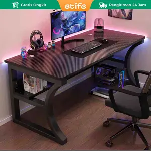 Etife Meja Komputer / Meja Gaming / meja komputer serat karbon/ Meja Komputer 140cm / Meja Komputer 120cm /Meja Belajar /Meja kantor