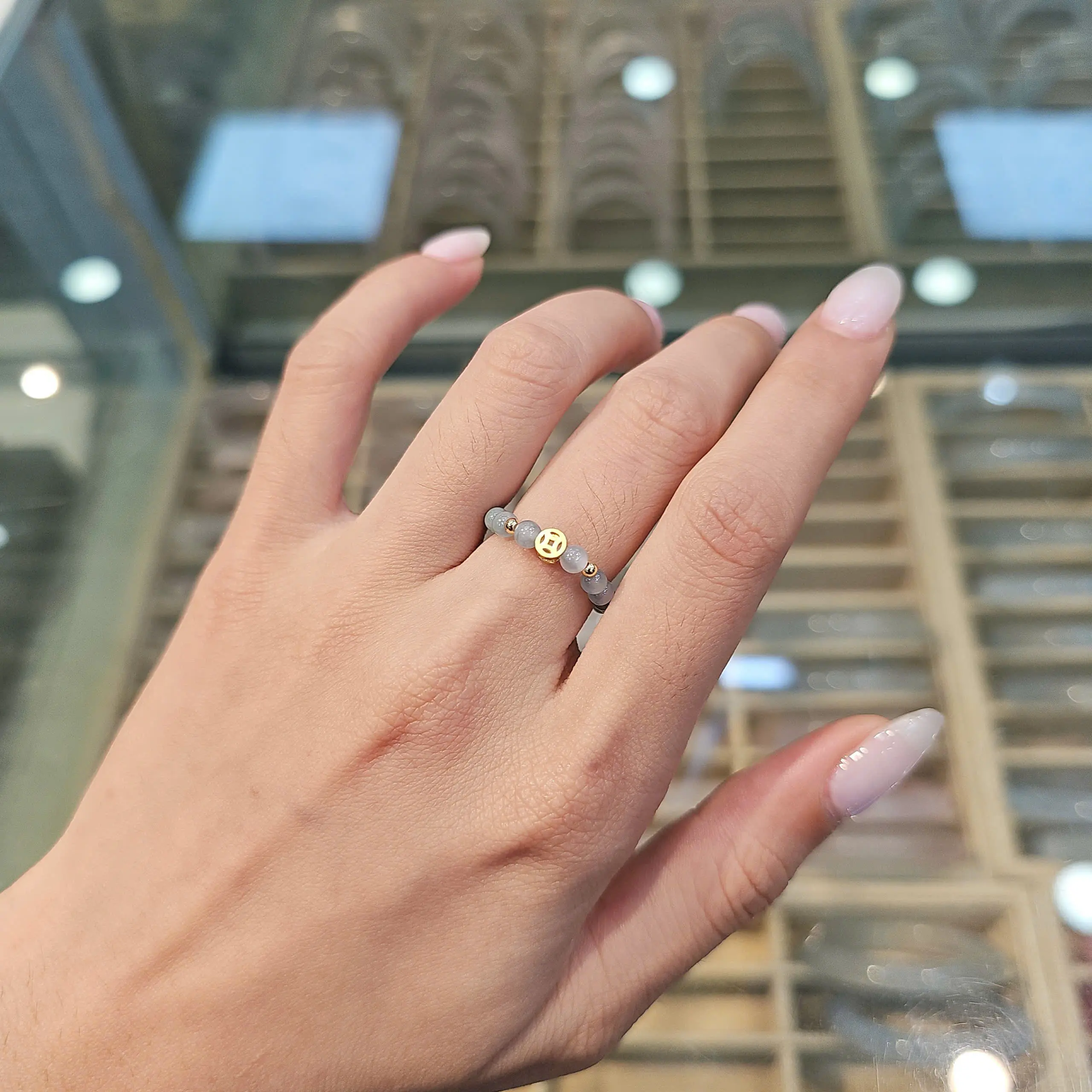 QMJ JEWELRY - N883 Nhẫn KT MẠ VÀ.NG ĐÁ PHỈ THÚY 2,5 LI ĐƠN GIẢN | BigBuy360 - bigbuy360.vn