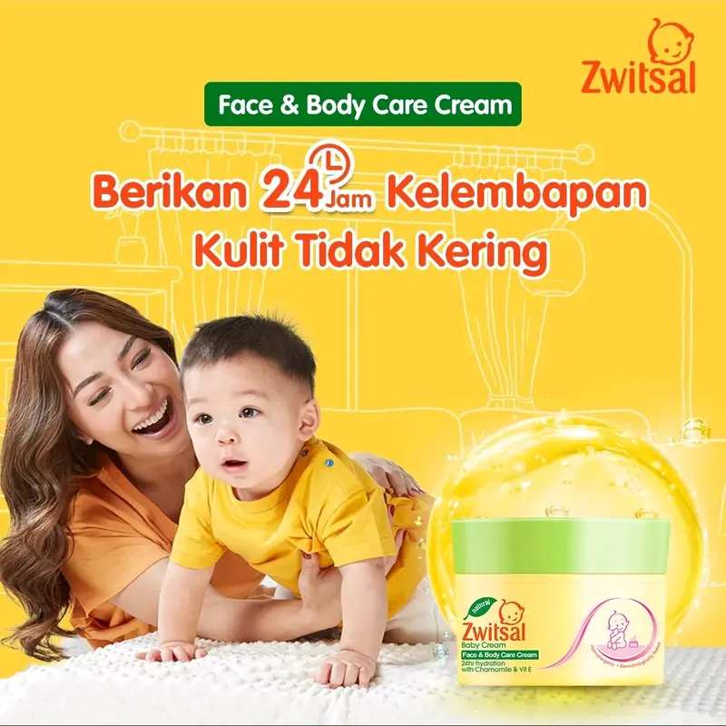 Zwitsal baby face & body care cream 50 gr/ krim wajah & badan bayi anak Ruam Sensitif Kulit zw its 4