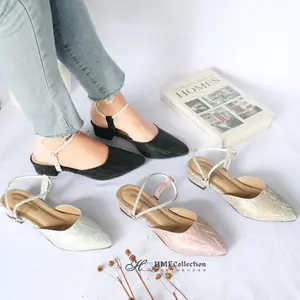 HMF Hikora Sepatu Hak Mules Wanita Glitter 3 cm MT45