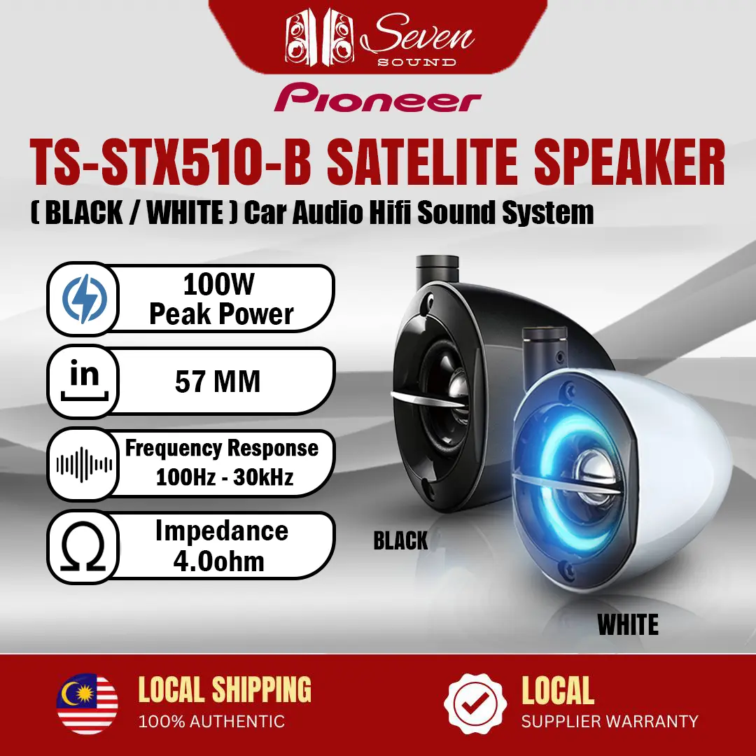 Speaker Kereta Pioneer Carozeria TS-STX510-B Satelit Full Range Hitam & Putih - Automotive