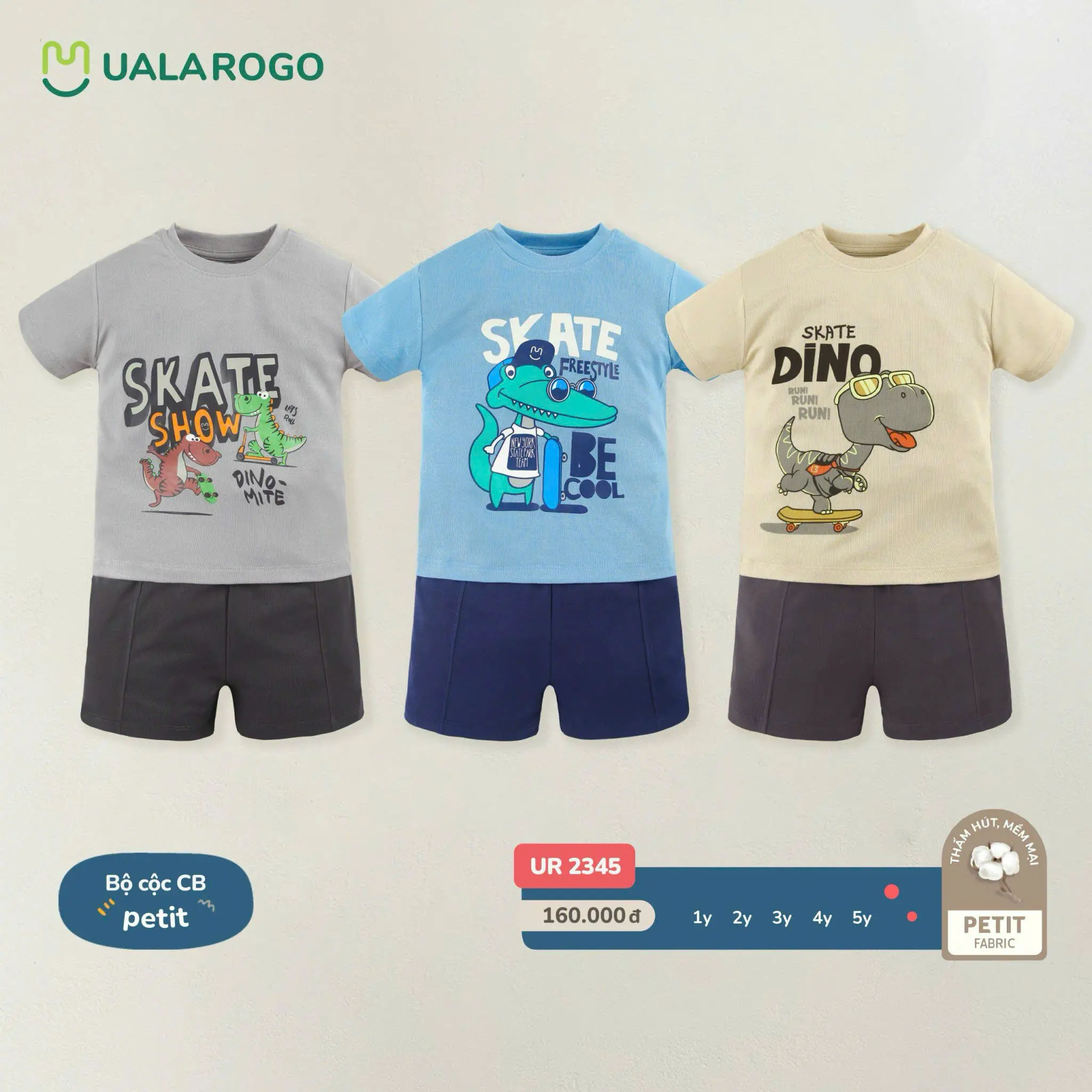 [BST XUÂN HÈ 2025] Bộ Cộc CB Chất Liệu Petit Dành Cho Bé Từ 1-5Y UalaRogo UR 2345
