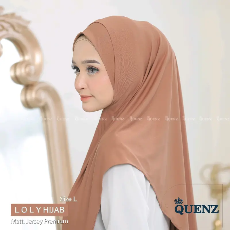 QUENZ HIJAB INSTAN LOLLY BERGO  Soft ped medina JERSEY PREMIUM SIZE M & L BY QUENZ Muslim Kerudung Jilbab Tebal sport 2025 kenan Panjang Wanita Layer Nyaman Sporty Pad Cantik 4