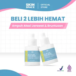 SKINSPACE BUY 1 GET 1 GLOW UP ALL IN ONE SERUM - SERUM WAJAH MENCERAHKAN & PERBAIKI SKIN BARRIER - SOLUSI ATASI JERAWAT & BRUNTUSAN (BPOM) Acid Arbutin Ceramide Hitam Memudarkan Niacinamide Berjerawat Extract Kering Tetes