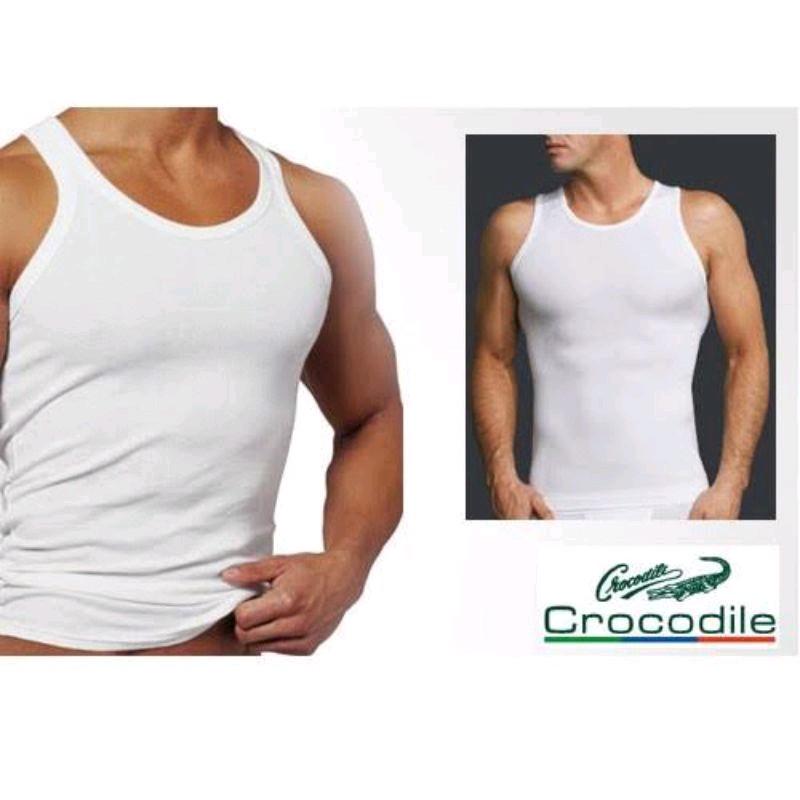 (3pcs)Singlet Crocodile  Pria  Katun 801 V./ Kaos dalam  Cowok Putih./kaos dalam  Dewasa Remaja 6