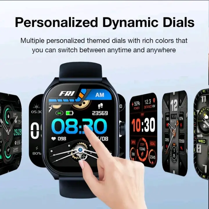 Simbojoy Smartwatch 2.01-inch Curved IPS Screen Bluetooth Call Running Pace Custom Wallpaper Smartwatch Health Monitoring Jam Wireless 4