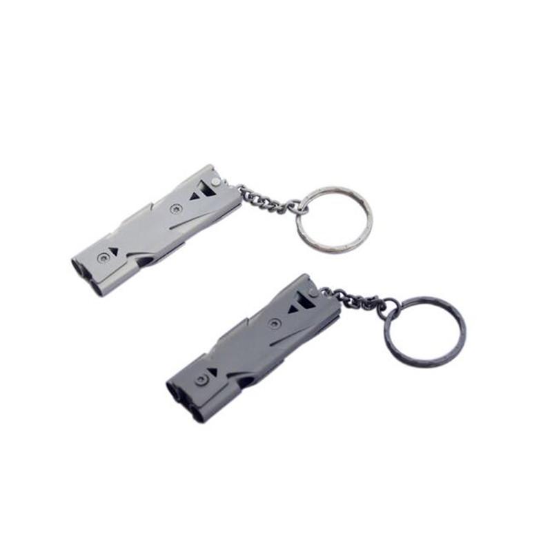 Stainless Whistle Double Tube Emergency Outdoor Survival Whistle 1