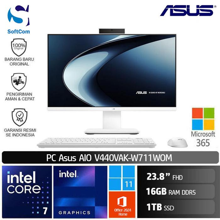 Gambar ASUS PC AIO V440VAK W711WOM Core 7 240H/16GB/1TB SSD/23.8" FHD/W11 dari SOFTCOM Official Store Kota Medan Tokopedia