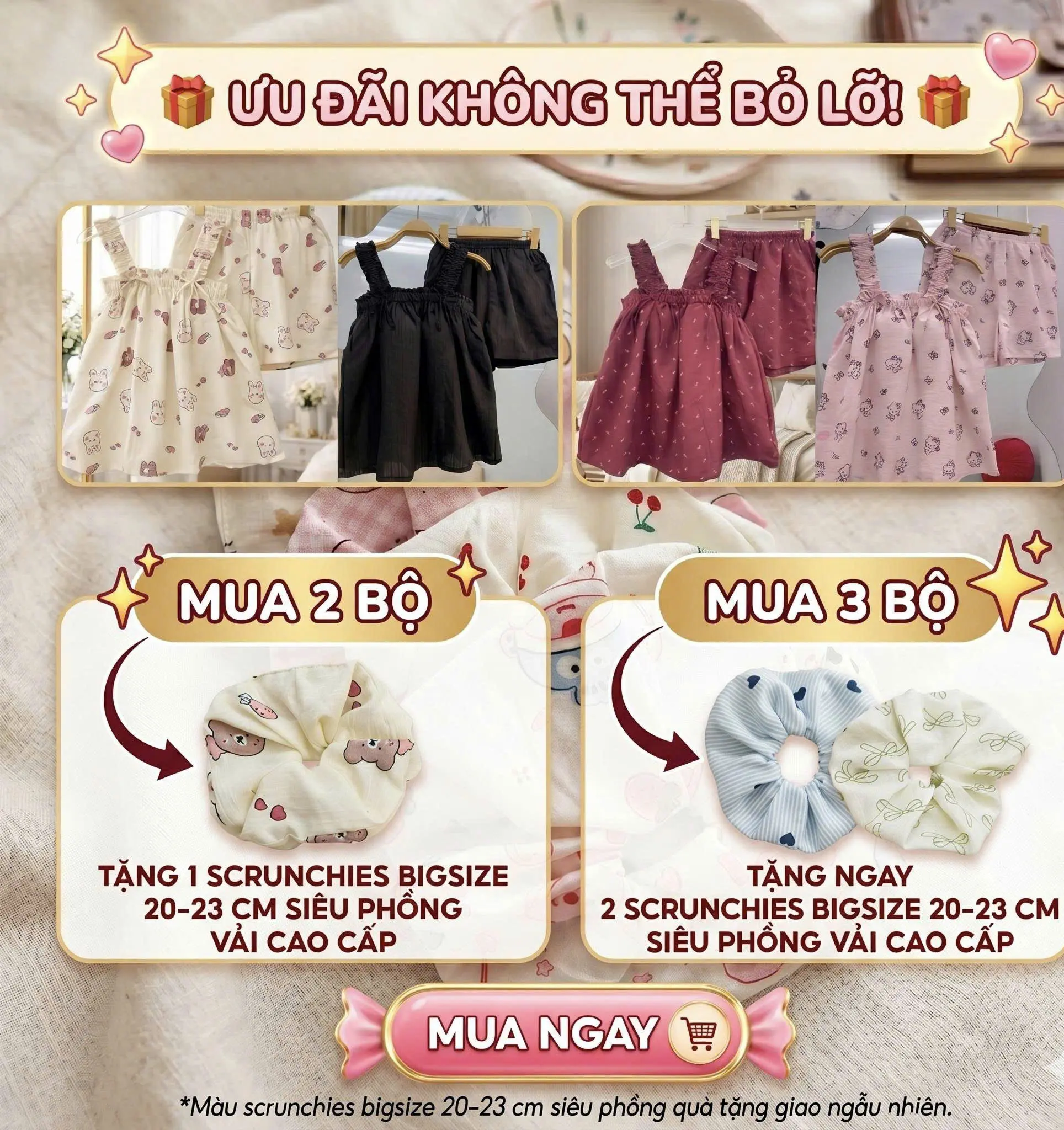 Bộ đồ nữ Bigsize Teen Boutique 2 dây bản to, có sẵn mút ngực, chất liệu đũi mềm, hoạ tiết dễ thương.