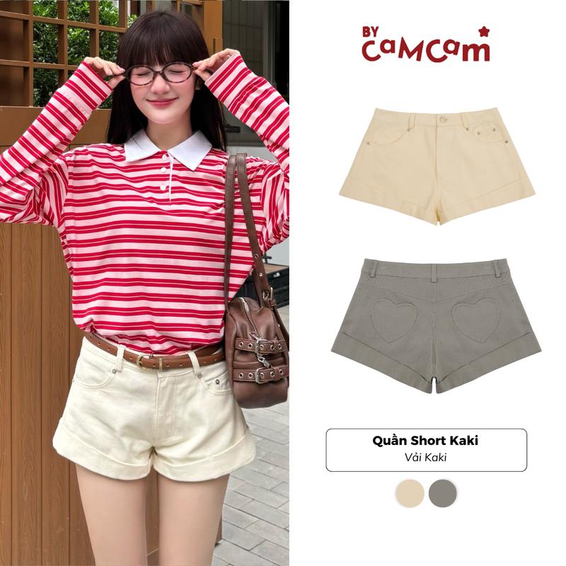 Quần Short Kaki Bycamcam Dáng Ngắn Hack Dáng Co Dãn Thoải Mái Túi Trái Tim - Icy Short QTN058