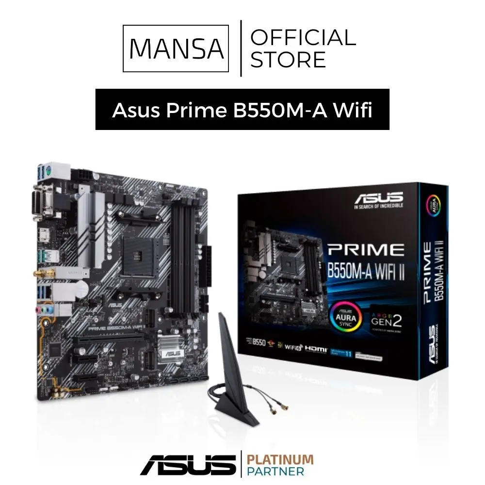Asus Prime B550M-A WiFi II | AM4 SOCKET | DDR4 | SUPPORTS RYZEN 5 5600X | 7 5700X | 7 5800X | 9 5900X | 9 5950X