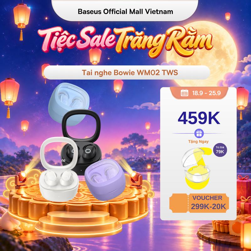 Tai nghe Baseus Bowie WM02 TWS 5.3 Bluetooth Khử tiếng ồn thông minh, tai nghe…